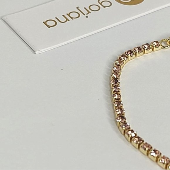 Gorjana Bracelet Lexi 18K Gold Plated Crystal Blush Pink NEW - Picture 8 of 10